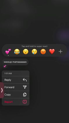 an emoticive message is displayed on the phone's screen, with other emoticions in the background