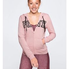 New With Tags. Victoria’s Secret Pink Everyday Lounge Campus Logo Full Zip Hoodie Sweatshirt, Chalk Rose. Blush Pink Shade. Rare Shade, No Longer Sold. Soft Fleece Lined. Slim Fit. 24” Long. Imported Cotton/Polyester. Hoodie W Drawstring. 2 Front Pockets. Pink Jogging Suit, Jogger Set, Pink Velvet, Full Zip Hoodie, Vs Pink, Secret Pink, Zip Hoodie, Victoria Secret Pink, Chalk