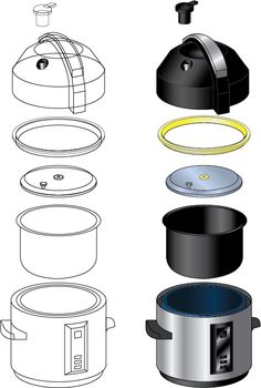 the instructions for how to use an electric pressure cooker with lid and cover on it