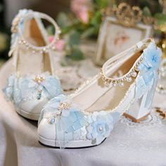 Customized Product. Ship In 5-15 Days. is not eligible for return. Fabric Material: PuColor: WhitePlatform Height: 6cm/2.36" Night Story, Chinese Shoes, Party High Heels, Halter Dress Short, Tropical Leaves Pattern, Luxury Duvet Covers, Kawaii Shoes, Flower Shoes, White Platform