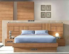 the measurements of a bed frame and headboard are shown in front of each other