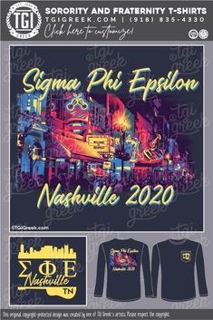 the back and front of a long sleeve shirt with an image of neon lights on it