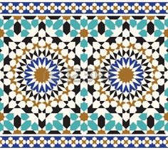 an abstract geometric design in blue, brown and white