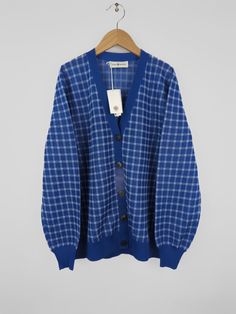 New! NWT TORY BURCH Women's Sz XL Blue Sheer Picnic Plaid Boyfriend Cardigan $498 was just added to eBay. Check it out! #eBay #eBaySeller Boyfriend Cardigan, Blue Sheers, Lightweight Knit, Plaid Pattern, Check It Out, Sweater Outfits, Tory Burch, Cool Outfits, Plaid