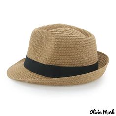 Olivia Mark - One-time molding Panama straw hat casual classic beach paper braided volume brim small bowler hat Casual Brown Braided Fedora, Casual Woven Straw Hat With Short Brim, Casual Paper Straw Hat With Flat Brim, Casual Flat Brim Paper Straw Hat, Summer Boater Hat With Braided Short Brim, Summer Boater Hat With Short Brim And Braided Detail, Summer Boater Hat With Braided Detail And Short Brim, Casual Braided Straw Hat With Short Brim, Casual Braided Paper Straw Hat