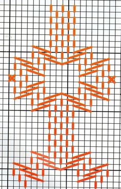 an orange snowflake is shown on a grid