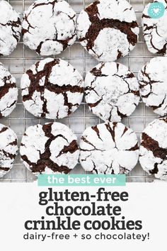 the best ever gluten - free chocolate crinkle cookies dairy - free and so choclatey