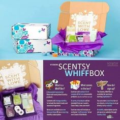 the contents of a box are shown in this ad for soaps and lotions