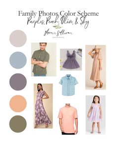 the family photos color scheme for purple and pink is shown in this page, with different colors