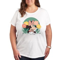 She will love showing off her style with this Disney's Minnie Mouse Plus Flowers Graphic Tee. © Disney FEATURES Short sleeves CrewneckFABRIC & CARE Solid Color: Cotton ; Heather Colors: Cotton/Polyester Machine wash Imported Size: 1X. Color: White. Gender: female. Age Group: adult. Minnie Mouse Tops For Disney Fan Events, White Disney T-shirt For Spring, Casual Minnie Mouse T-shirt For Spring, Short Sleeve Minnie Mouse T-shirt For Spring, Minnie Mouse Short Sleeve T-shirt For Spring, Minnie Mouse Graphic Tee Short Sleeve, Playful Cotton T-shirt With Minnie Mouse, Cotton Minnie Mouse T-shirt With Short Sleeves, Flowers Graphic