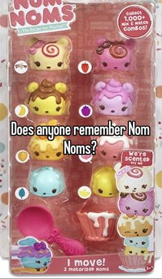 an assortment of toys in a package with the words does anyone remember nons?