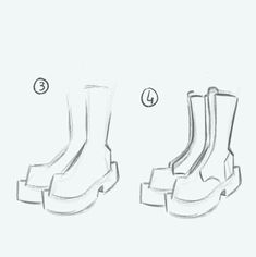 an image of how to draw boots step by step