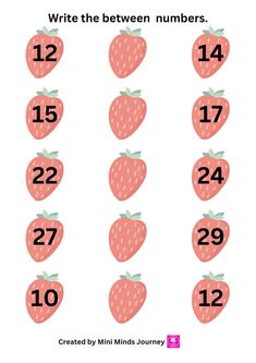 the numbers for strawberrys are shown in this printable worksheet to learn how to