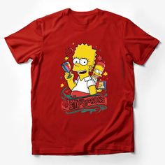 Simpsons T-Shirt, Bart and Lisa Cartoon Graphic Tee, Unisex Adult and Kids Sizes Male T-Shirt Custom graphic T-Shirt.Customize your color Fan Merchandise T-shirt With Front Print, Graphic Tee T-shirt For Fan Merchandise, Pop Culture Fan Merchandise T-shirt With Crew Neck, Pop Culture Short Sleeve Shirt With Letter Print, Red Cotton T-shirt With Cartoon Print, Pop Culture Pre-shrunk Crew Neck T-shirt, Fan Merchandise Screen Print Short Sleeve T-shirt, Summer Pop Culture T-shirt For Fans, Summer Pop Culture Fan Merchandise T-shirt