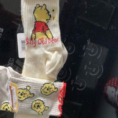 Set Of 2 I Have 2 Pairs Available Winnie The Pooh Socks, Bear Socks, Disney Yellow, Cream Yellow, Yellow Cream, Disney Accessories, Book Decor, Home Wedding, Winnie The Pooh