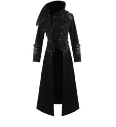 customize HANDMADE Mens Trench coat Handmade BLACK COTTON Scorpion Coat Long coat, Gothic Steampunk Hooded Stunning Gothic Steampunk style long coat in Heavy Duty Super Quality Cotton fabric, with unique zip-off feature at the waist to transform into a short jacket! Front snap fastening with black faux leather straps at the chest, complete with high, funnel collar with snap fastenings. Long sleeves with faux leather straps, matching straps to one side and oversize hood. 100% Heavy Duty Cotton - fully lined. Size Chart: Small: Chest 40 Inches, Waist 38 Inches. Medium: Chest 42 Inches, Waist 40 Inches. Large: Chest 44 Inches, Waist 42 Inches. X-Large: Chest 46 Inches, Waist 44 Inches. XX-Large: Chest 48 Inches, Waist 46 Inches. XXX-Large: Chest 50 Inches, Waist 48 Inches. 4X-Large: Chest 52 Gothic Trench Coat, Victorian Coat, Gothic Coat, Gothic Jackets, Vintage Party Dresses, Hooded Trench Coat, Coat Outfit, Trench Coat Men, Gothic Steampunk