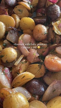 potatoes, onions and other vegetables are mixed together