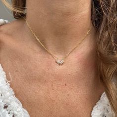 The SUNRISE NECKLACE is an elegant accessory that combines a unique design with the sparkle of gold plating and CZ stones. With its eye-catching appearance, this necklace is sure to add a touch of glamour to any outfit. Don't miss out on this one-of-a-kind piece. Questions? shop@katiediamondjewelry.com Sunrise Necklace, Clean Sterling Silver, The Sunrise, Vermeil Jewelry, Elegant Accessories, Silver Pieces, Jewelry Cleaner, Pure Gold, Cz Stone