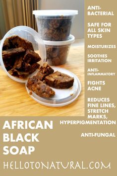 African Black Soap Benefits, Black Soap Benefits, Raw African Black Soap, African Products, Soap Benefits, Food For Glowing Skin, Plantain Leaves, Acne Overnight, Homemade Cosmetics