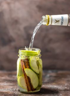 homemade apple pie vodka in a mason jar