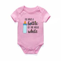 Includes: 1 OnesieMaterial: CottonGender: Girls & BoysPattern: Letters, BottleSleeve Length: ShortSummary: Baby Toddler Short Sleeve I'll Have a Bottle of The House White Onesie Summer White Onesie With Character Print, White Summer Onesie, White Summer Bedtime Onesie, Funny Short Sleeve White Onesie, White Printed Onesie For Bedtime, House White, White Onesie, Mommy And Me Dresses, Newborn Boy Clothes