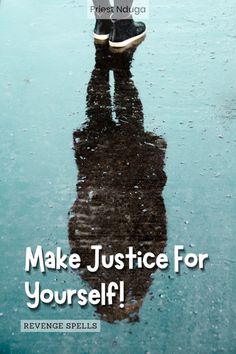 a person standing in the rain with an umbrella and text that reads make justice for yourself