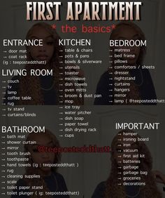 a poster with instructions for how to put the first apartment on it's wall