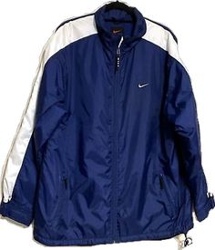 Classic Winter Sport Coat For Sports, Classic Winter Sport Coat, Classic Winter Track Jacket For Sports, Classic Winter Sports Track Jacket, White Puffer Jacket, White Puffer, Y2k Nike, Navy White, Puffer Jacket