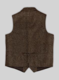 Emerge on the sartorial scene with a dapper stance by donning our Highlander Dark Brown Tweed Hunting Vest. In addition, the vest is made with pure wool fabric, which grants a thick, durable, and gorgeous touch that blends with maximum warmth by keeping a comfy and effortless style. Besides, hitting the glorious tailoring ticking boxes for coziness and comfort without leaving a bit of style. Likewise, cherish this versatile staple prime for settled outings and warming up your office ensembles. Tailored Wool Vest For Semi-formal Occasions, Fitted Herringbone Vest For Fall, Wool Three-piece Suit With Welt Pockets For Winter, Fitted Tweed Vest With Herringbone Pattern, Formal Notch Lapel Vest For Winter, Winter Semi-formal Tweed Three-piece Suit, Semi-formal Winter Tweed Three-piece Suit, Elegant Sleeveless Wool Vest, Elegant Semi-formal Wool Vest