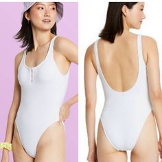 Nwt Target Stoney Clover White Heart Henley One-Piece Swimsuit Bathing Suit Ribbed White One-Piece Swimsuit Three Pink Heart Buttons Detail At The Bust Light Padding Embroidered Pink Heart At The Back Bottom Cheeky High-Leg Size Small White Bodysuit For Swimming, Casual White Bodysuit For Poolside, White Fitted Bodysuit For Daywear, White Casual Bodysuit For Pool, Casual White Bodysuit For Pool, Tie Dye Swimwear, Cheeky One Piece Swimsuit, High Leg Swimsuit, Green One Piece Swimsuit