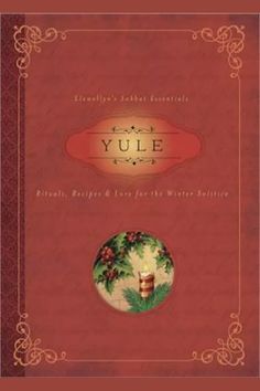 a red book cover with an image of a candle and holly wreath on the front