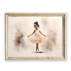 Little Black Ballerina Girl Wall Art Digital Print, Girl's Room Nursery Decor, Wall Art for Girls, Ballet Wall Art, Baby Shower Gift - Etsy American Girl Ballet, Ballerina Nursery Decor, Ballet Nursery, Ballet Wall Art, Watercolor Masterpiece, Nursery Decor Black, Wall Art For Girls, Dancer Wall Art, Ballerina Nursery