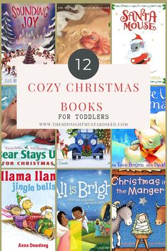 12 cozy Christmas books for toddlers. A collage of Christmas book covers  including the night before Christmas, llama llama jingle bells, little blue truck Christmas, Santa mouse, mice skating , God gave us Christmas, Christmas in the manger, the Christmas promise, All is Bright Books For Speech Therapy, Christmas Reading Activities, Reading Together, Books For Toddlers, Thanksgiving Activities For Kids, Christmas Reading