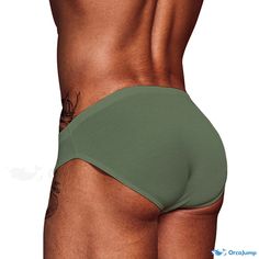 Orcajump - Breathable Elastic Triangle Underwear: Simple Solid Color Boxer Briefs Fitted Green Boxer Briefs For Gym, Green Stretch Boxer Briefs For Gym, Green Stretch Boxer Briefs, Solid Color No-show Stretch Boxer Briefs, Green Stretch Multi-pack Boxer Briefs, Functional Solid Color Anti-odor Boxer Briefs, Cheap Micro-elastic Solid Color Boxer Briefs, Functional Moisture-wicking Solid Color Boxer Briefs, Boxer Briefs