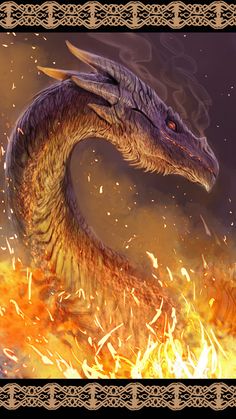 an image of a dragon on fire