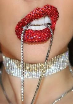 Rhinestone Lips, Drag Make-up, Perfect Lipstick, Beautiful Lipstick, Lips Nails, Glitter Wall, Best Lipsticks