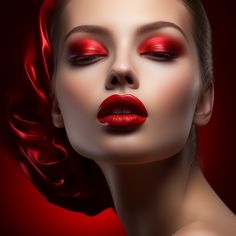 Achieve chic holiday style with vibrant crimson lips! Complement this look with soft, neutral eyeshadow for a sophisticated and polished appearance. Eye Makeup Styles, Chic Holiday, Neutral Eyeshadow, Kissable Lips, Makeup Styles