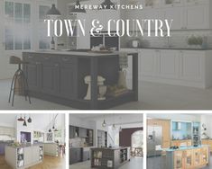 a collage of photos with the words town and country