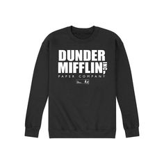 The Office fans will want this men's graphic sweatshirt. The Office fans will want this men's graphic sweatshirt. FEATURES Crewneck Long sleevesFABRIC & CARE Cotton, polyester Machine wash Imported Size: L. Color: Black. Gender: male. Age Group: adult. Office Fan, Dunder Mifflin, Sweatshirt Fabric, Logo Sweatshirt, Graphic Crewneck Sweatshirt, Graphic Crewneck, The Office, Fabric Care, Crewneck Sweatshirt