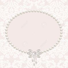 an elegant pearl necklace with pearls on a lace background stock photo - 797982