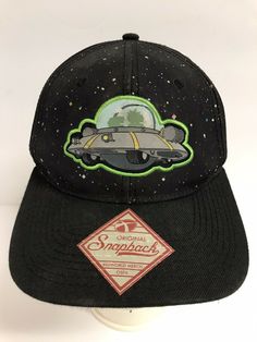 Rick and Morty Spaceship Galaxy Black Snapback Distressed Hat Dusty/Dirty. Pre-owned hats may have wear and stains. Please see pictures as part of description. (hats-18) Black Distressed Adjustable Hat, Black Adjustable Distressed Hat, Vintage Black Dad Hat For Streetwear, Black Distressed Dad Hat One Size, Retro Distressed Adjustable Hats, Adjustable Distressed Black Dad Hat, Retro Adjustable Distressed Hats, Black Distressed Visor Hat, Vintage Black Dad Hat