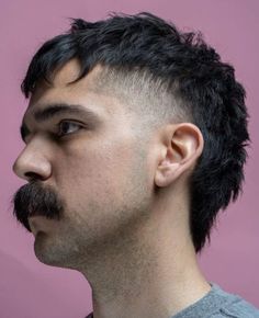 Cool Mullet Hairstyles Men, Men Haircut Mullet, Mullet And Mustache, Mens Mullet Hairstyle, Stylish Mullet, Mullet Hairstyle Men, New Hairstyles For Men, Mullet Men