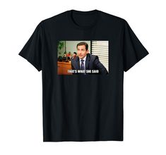 PRICES MAY VARY. Ripple Junction Officially Licensed The Office Merchandise An office is a place where dreams come true. Rewatch your favorite show in this stylish gear. Lightweight, Classic fit, Double-needle sleeve and bottom hem Office Merchandise, T Shorts, Novelty Clothing, T Shirt Image, Dreams Come True, She Said, Branded T Shirts, The Office, Top Styles