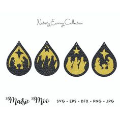 Nativity Earring Collection - Maisie Moo Gold Bar Earrings Studs, Earring Template, Vinyl Creations, Diy Leather Earrings, Earring Svg, Gold Bar Earrings, Paper Earrings, Digital Templates, Bar Stud Earrings