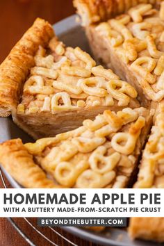 homemade apple pie with a buttery made - from - scratch crust on a plate