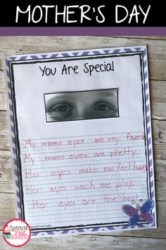 a mother's day letter to her child with the words you are special written on it