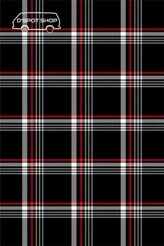 a black and white plaid pattern with red accents