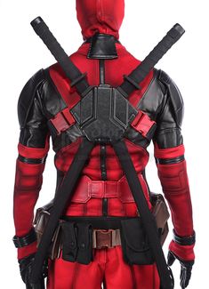 Black Mens Halloween Costumes, Deadpool Suit Design, Deadpool Halloween Costume, Deadpool Suit, Deathstroke Cosplay, Deadpool Character, Superhero Dolls