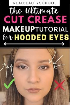 Step by step cut crease tutorial Cut Crease Hooded Eyes, Make Up Yeux, Makeup For Hooded Eyelids, Hooded Eye Makeup Tutorial, Makeup Tips For Older Women, Makeup Mistakes, Beach Hairstyles