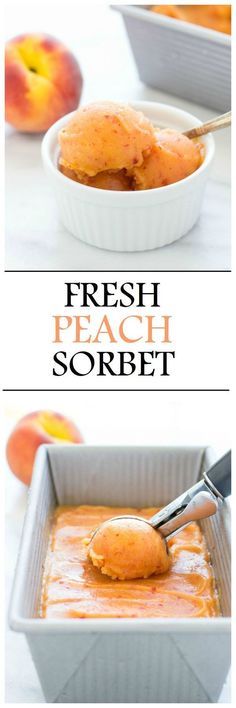 an image of fresh peach sorbet in a bowl